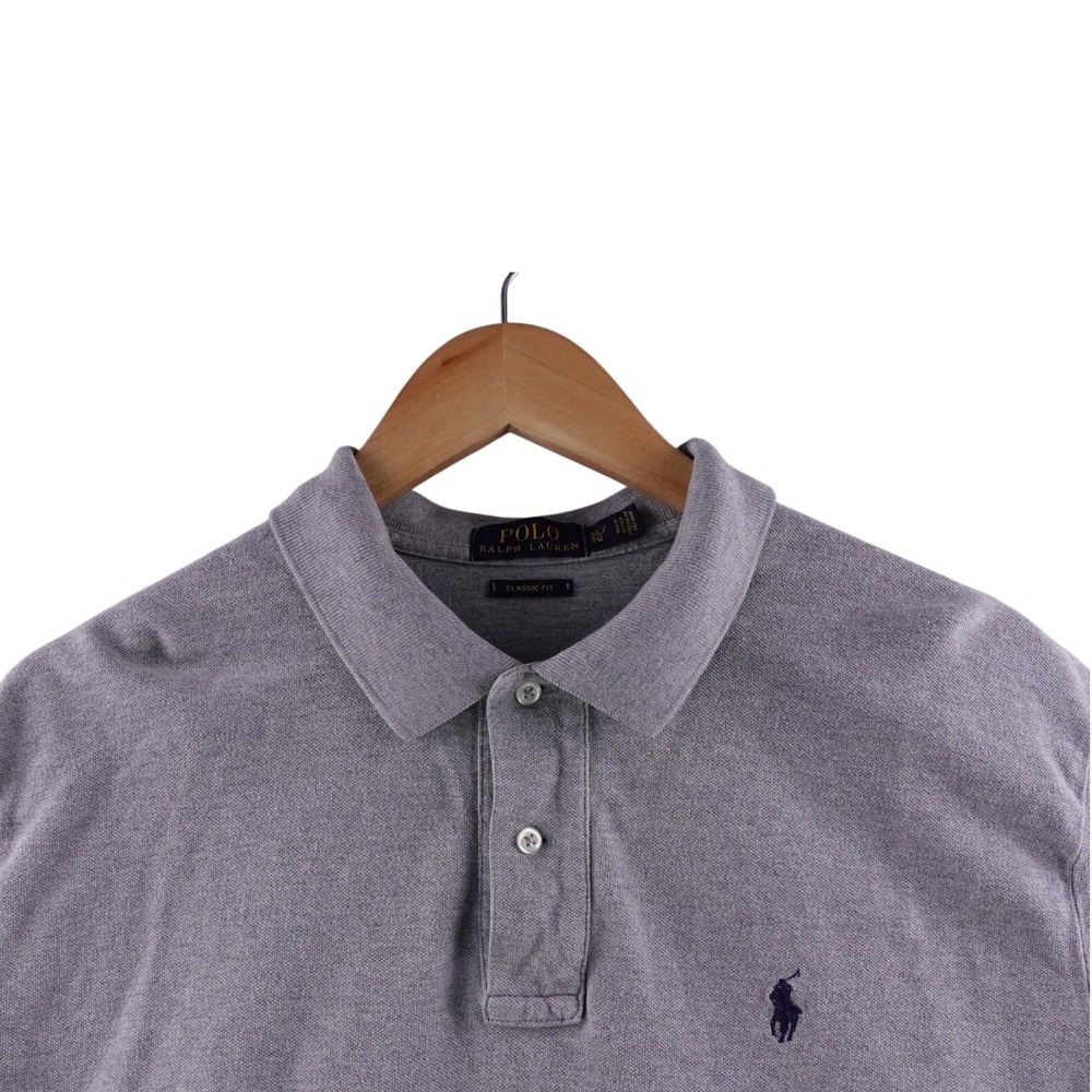 Polo Ralph Lauren Mens Classic Fit Gray Short Sleeve Polo‎ Shirt XL Preppy Pony